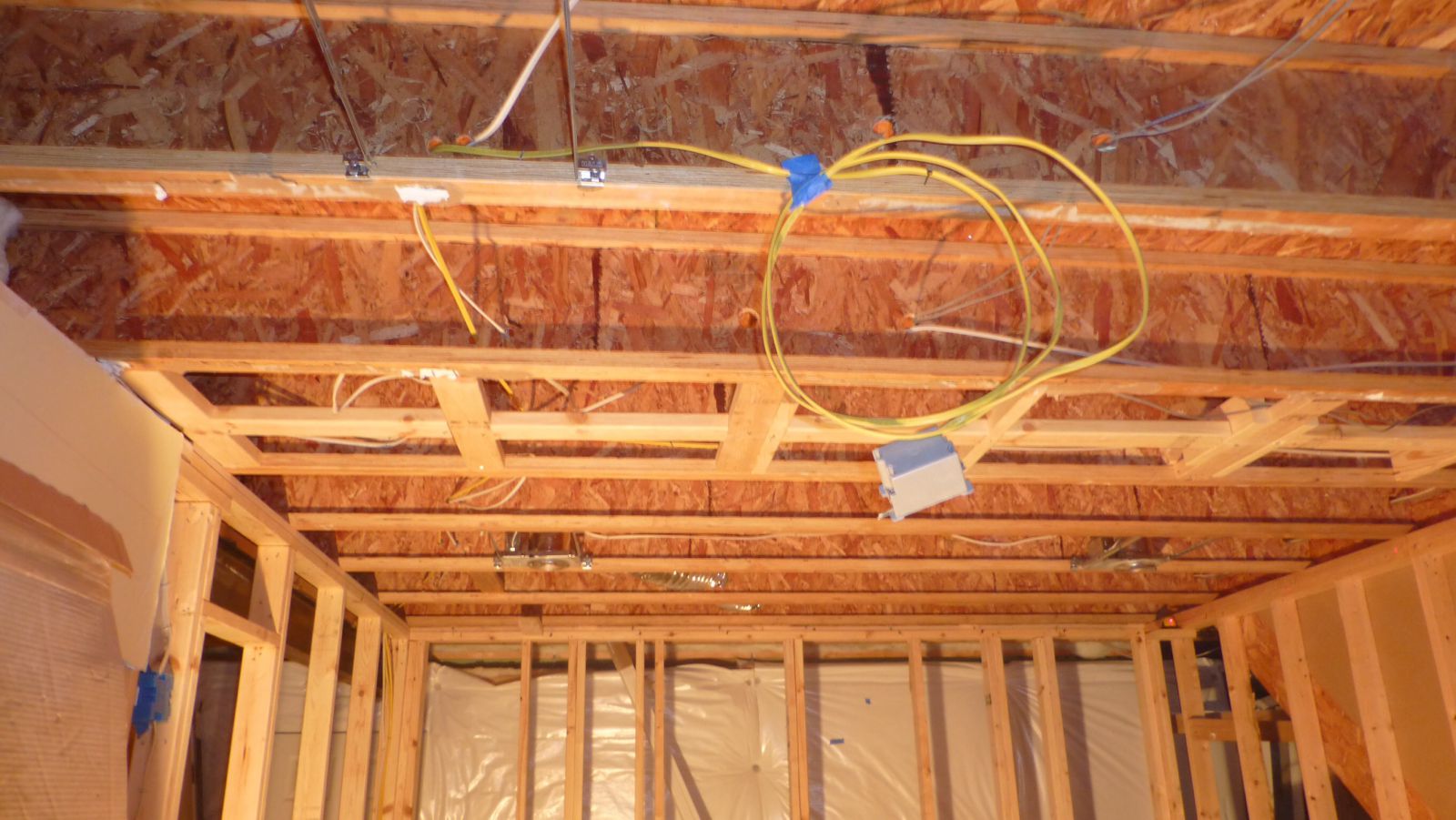 O- Ceiling with electrical rough in and prior to decoupling using Auralex RC8