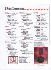 Klipsch Professional C Series Spec Sheet