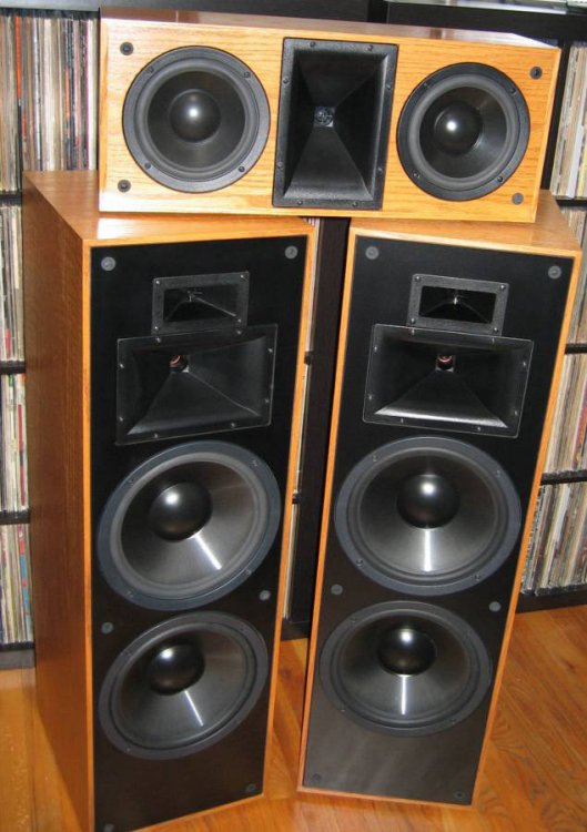 CL: (2) Klipsch KLF-30 Floorstanders + KLF-C7 Center Channel Medium Oak ...